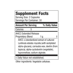 ImmPower ER AHCC supplement facts